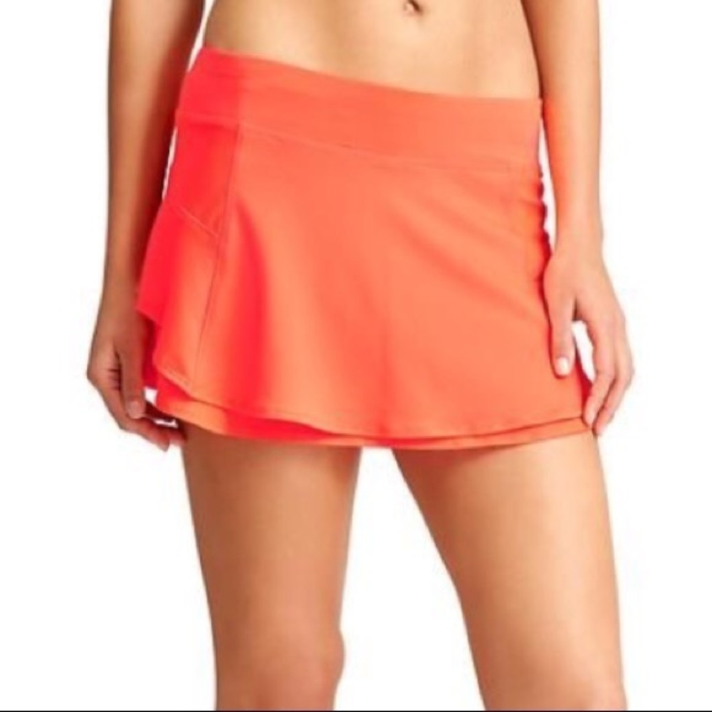 Athleta Bustle Skort/Tennis Skirt Mesh Orange